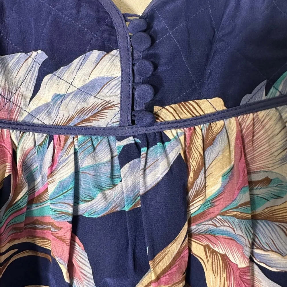 Yumi Kim 100% silk floral striped tank top size M - Image 3