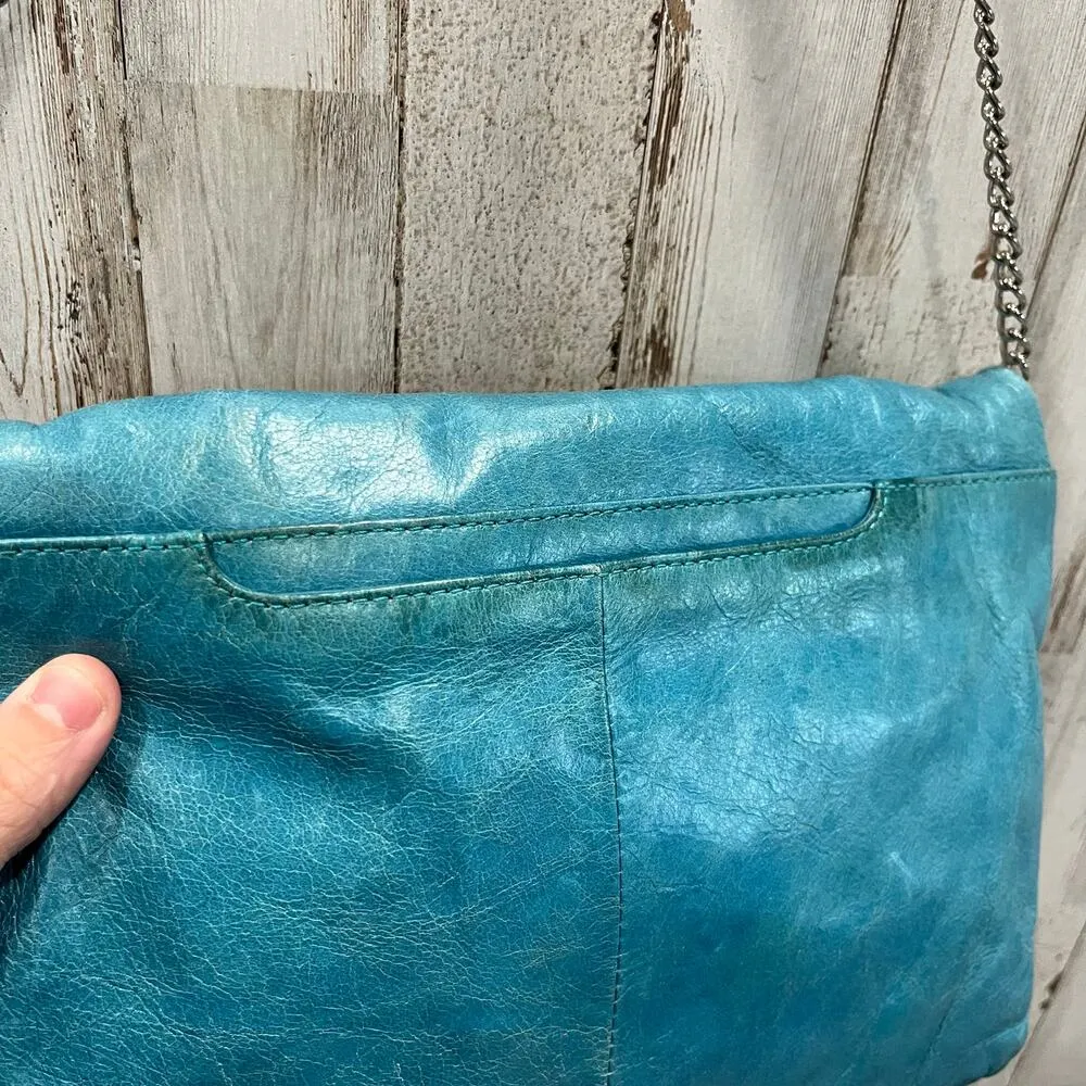 Hobo The Original Daria Blue Leather Crossbody Purse Clutch Wallet Bag Vintage - Image 10