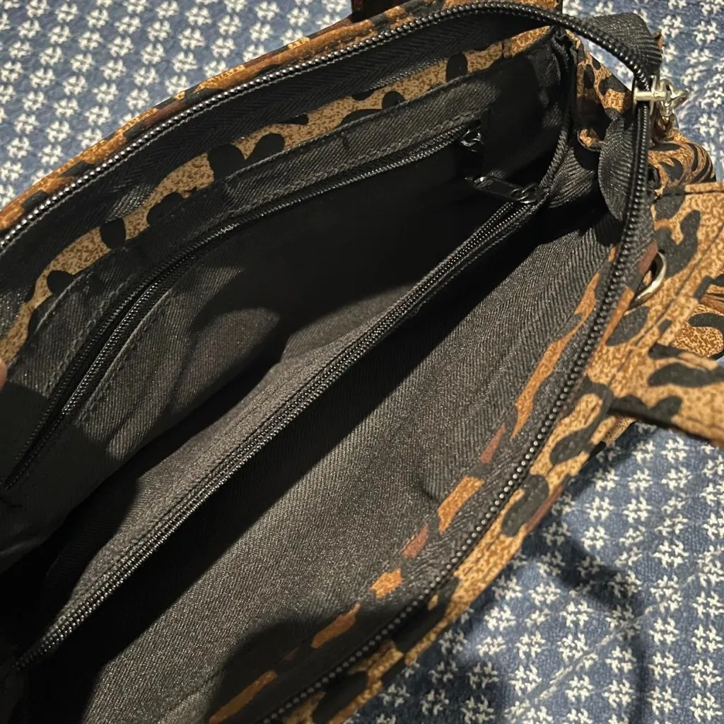 Y2k 90s Ombré leopard print structured small hand bag NWOT brown black - Image 4