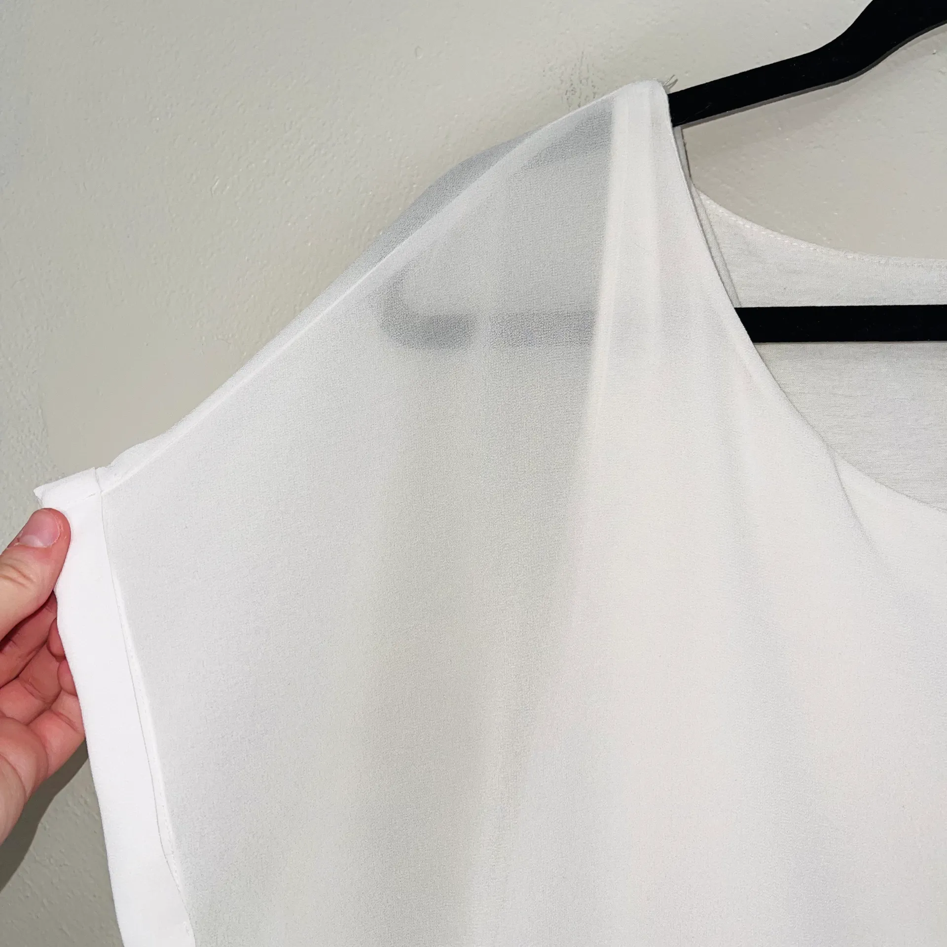 Chico’s White Wide Sleeve Banded Bottom Sheer Top - Image 6