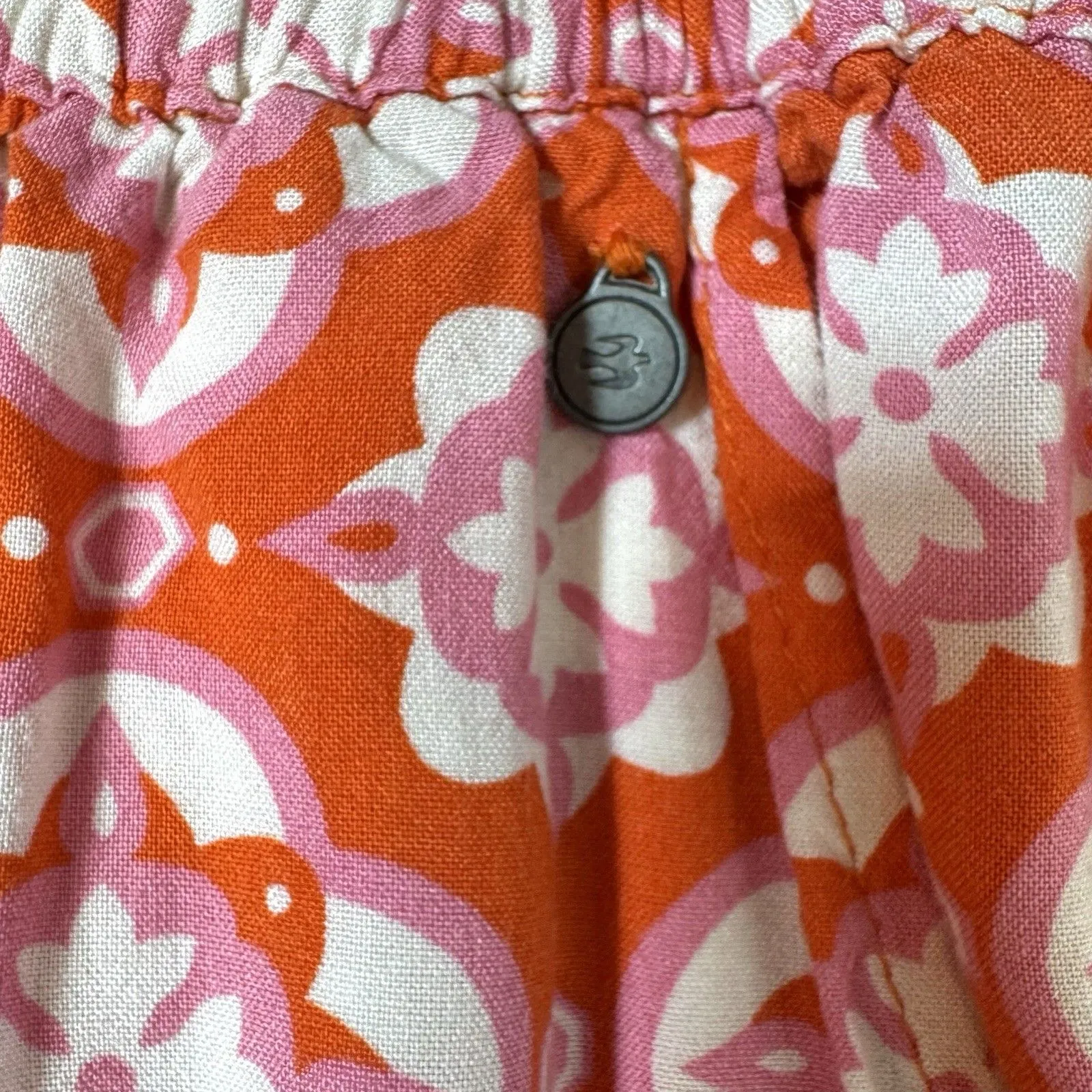 Boho Tiered Maxi Skirt Size 10 Pockets Tassels Peasant Cottagecore Prairie Y2K Orange - Image 5