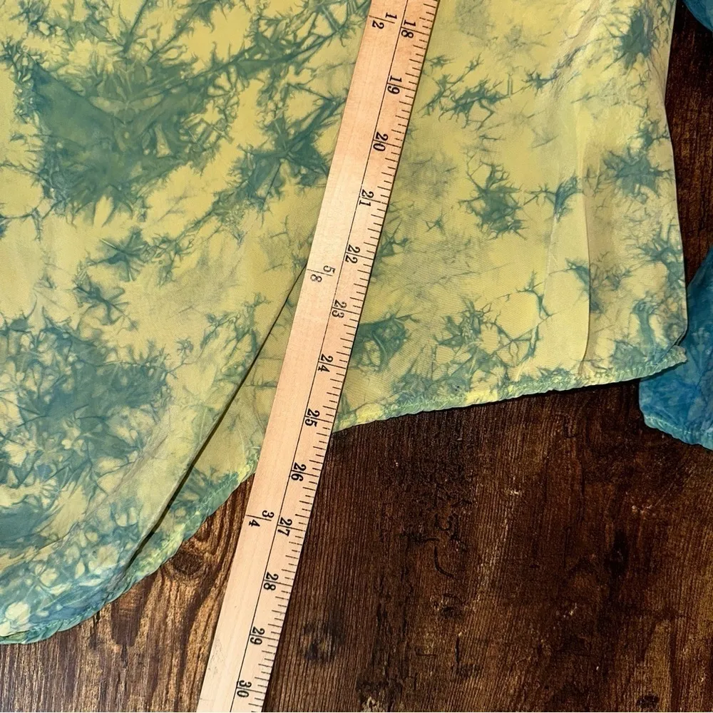 Willow Jacket Womens Medium Tie Dye Vintage Cape Art To Wear Teacher Boho Hippie Yellow - Image 5
