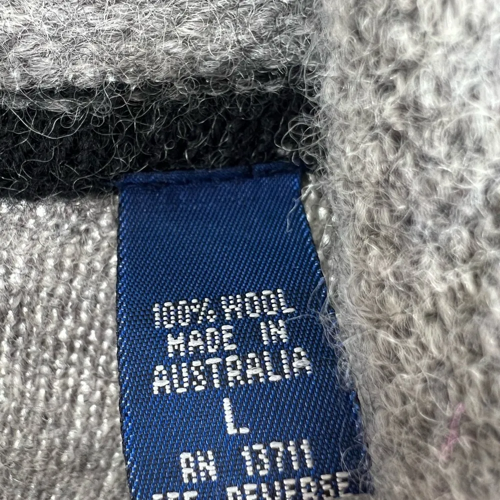 Karen Scott L wool striped button up sweater cardigan neutral winter casual work - Image 6