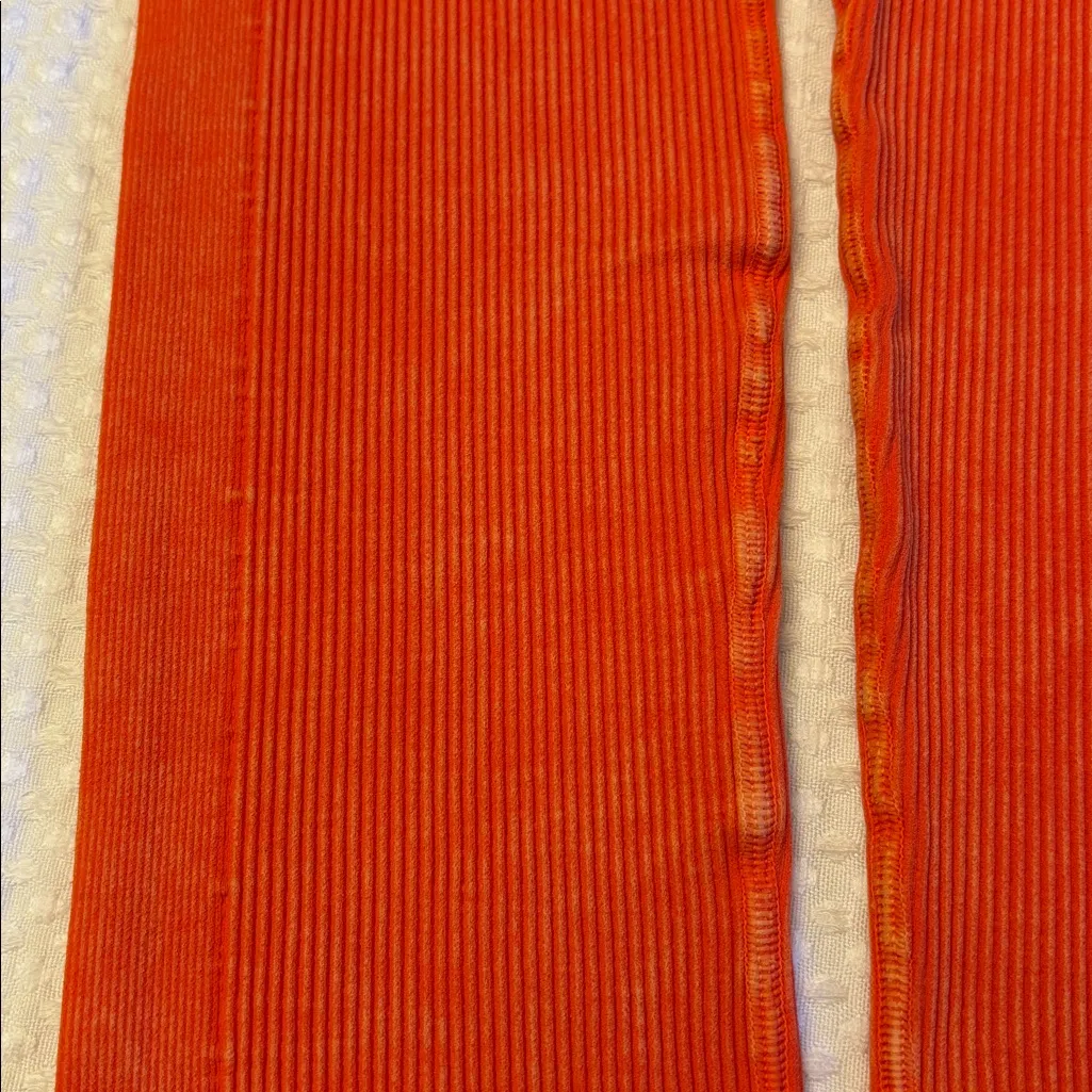 NEW! Free People Movement HAPPINESS RUNS Ribbed Bright Orange Leggings M/L - Image 11