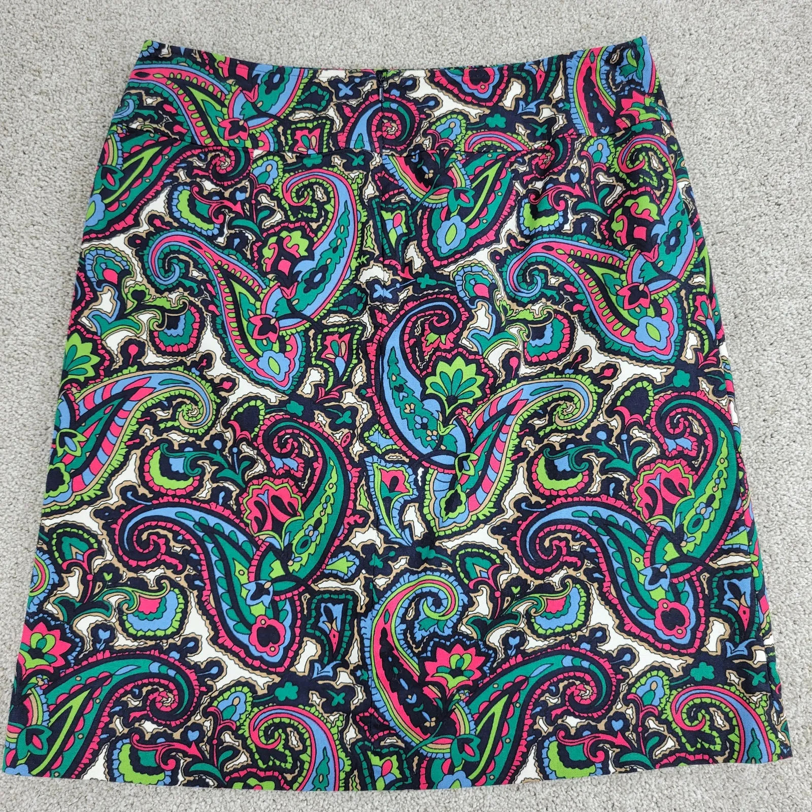 Talbots‎ Womens Skirts 12 Green Blue Paisley Pencil Straight Stretch Lot of 2 - Image 4