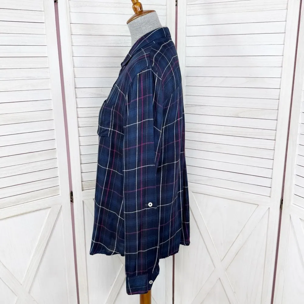 Harper Rayon Plaid‎ Long Sleeve Button Up Shirt Blue Pink
Medium - Image 2