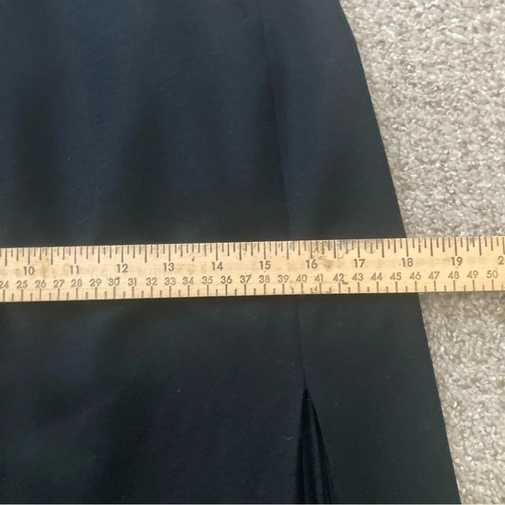 Vintage Talbots Petites Skirt 6 Black 100% Wool Pleated Lined Office Classic USA - Image 3