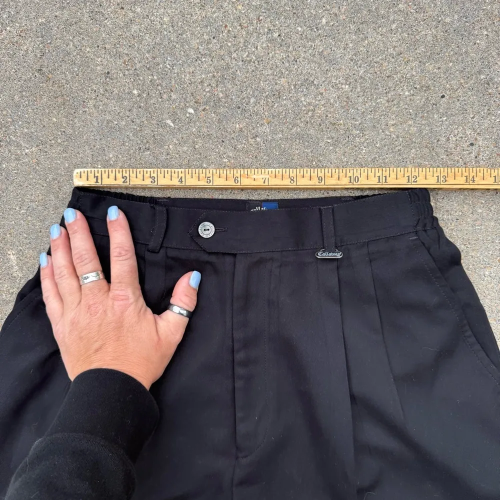 Vintage 90s Callaway Ladies Black High Rise Pleated Golf Shorts By Nordstrom 6 - Image 6