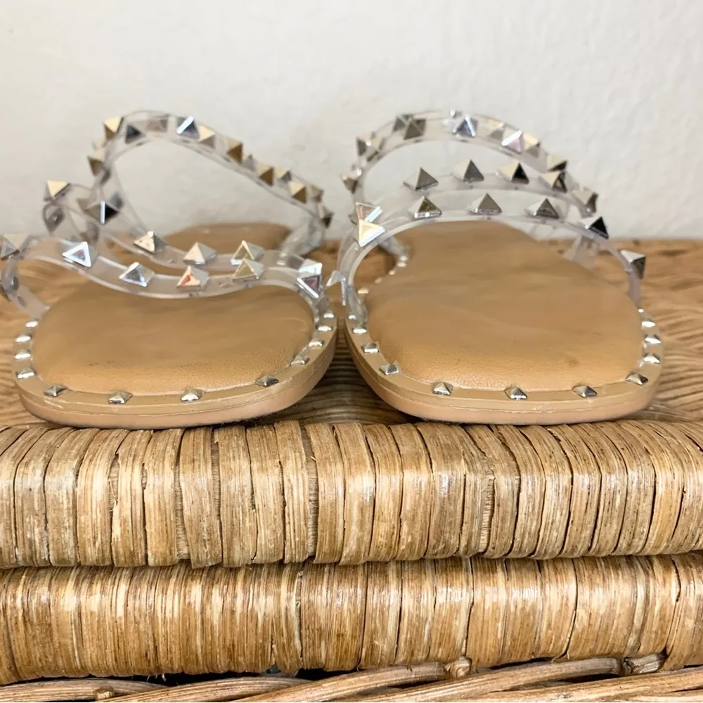 Nicole Miller New York Clear Stud Strappy Sandal Size 8.5 - Image 2