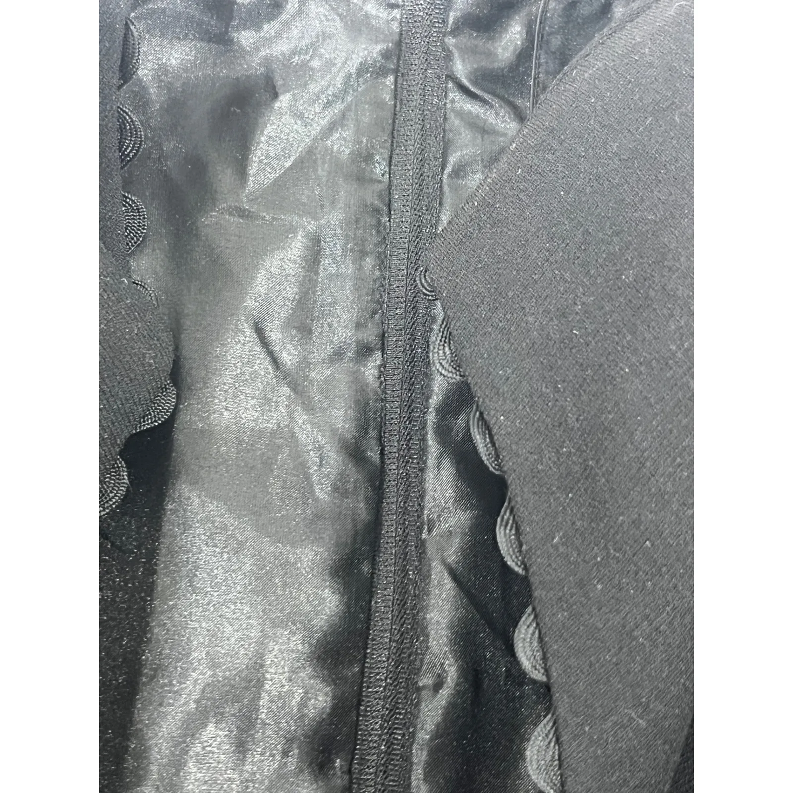 SANDRA DARREN Women Sheath Dress Scalloped Neckline Short Sleeve Black Size 10 - Image 14