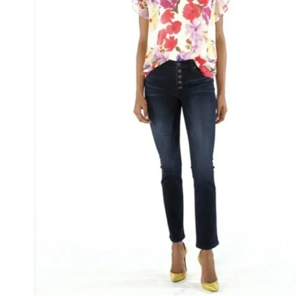 CAbi Mid-Rise Button Fly Straight Leg Ankle Jeans, 4 - Image 2