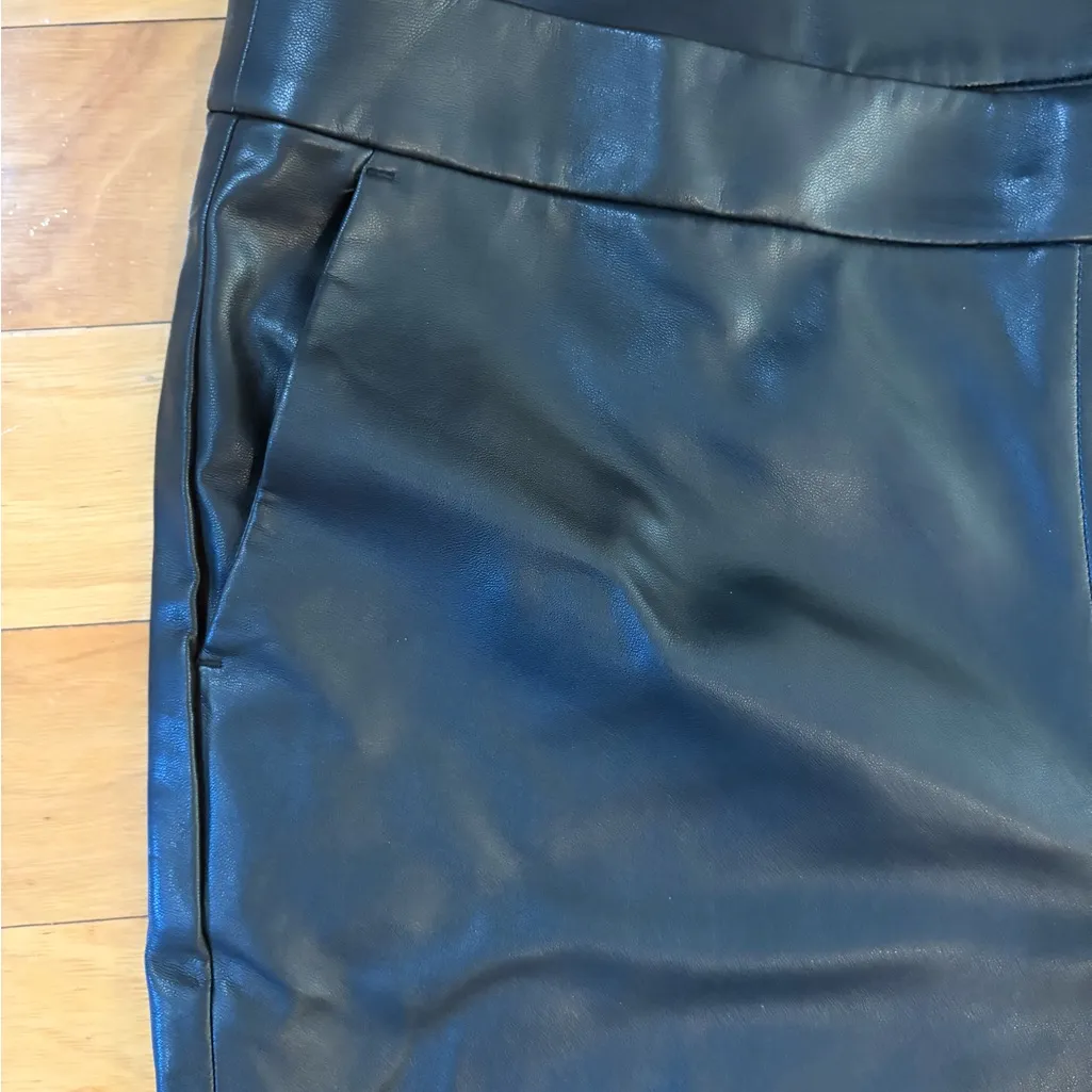 NWT J. Crew Kate Straight Leg Black Faux Leather Pants Sz 20 High Rise Rtl $148 - Image 7