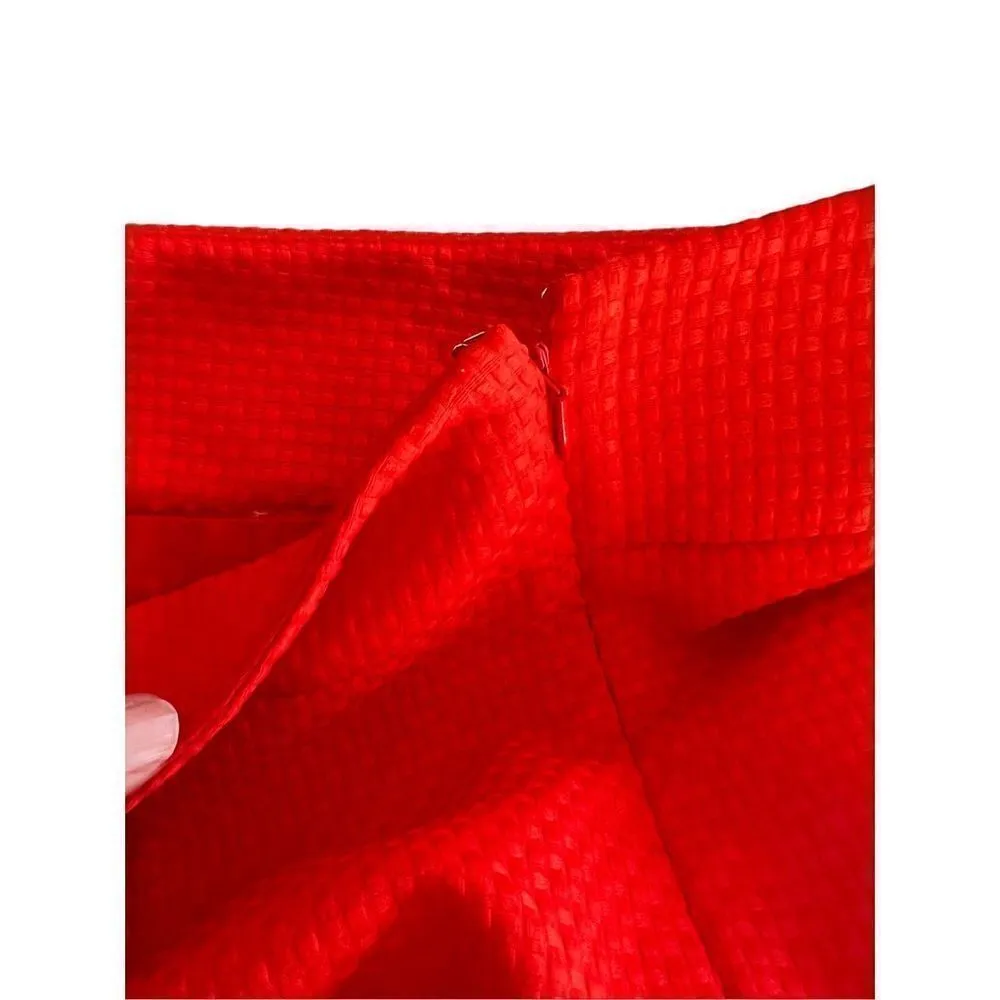 NIPON BOUTIQUE Bright Tangerine color Pencil Skirt Texture size 10 Green - Image 4