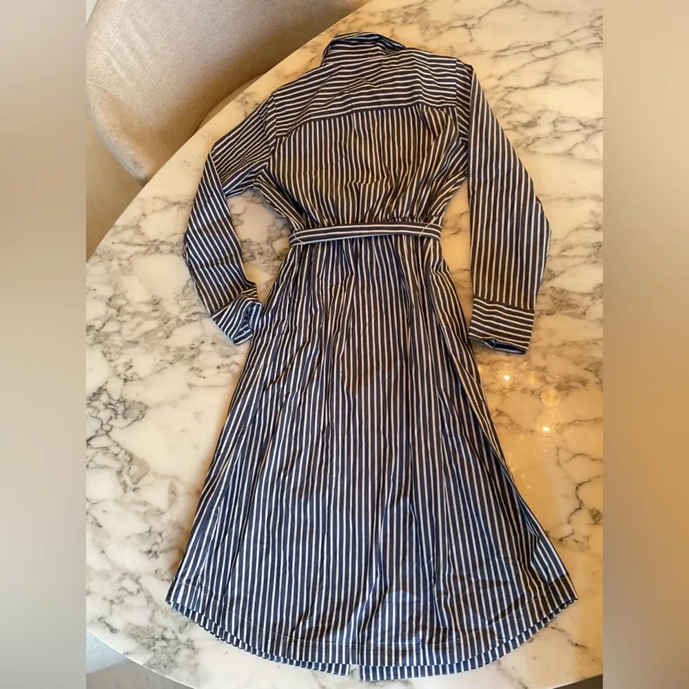 NWT J.Crew Long-sleeve striped poplin shirtdress Sz 00 Box Cutter Slice - Image 6