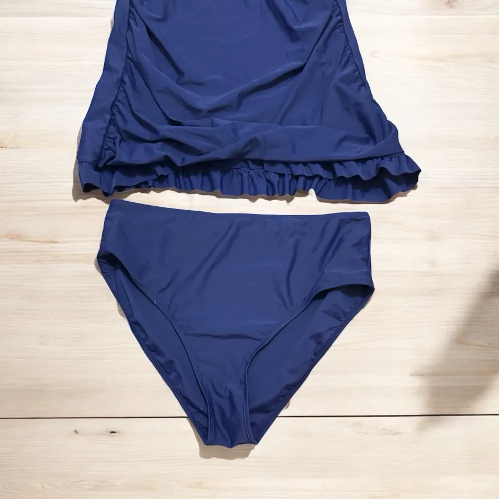 SOLDxxxxxxxxxxxxxxElegant Navy Women's Swimwear Set Blue Size XL - Image 2