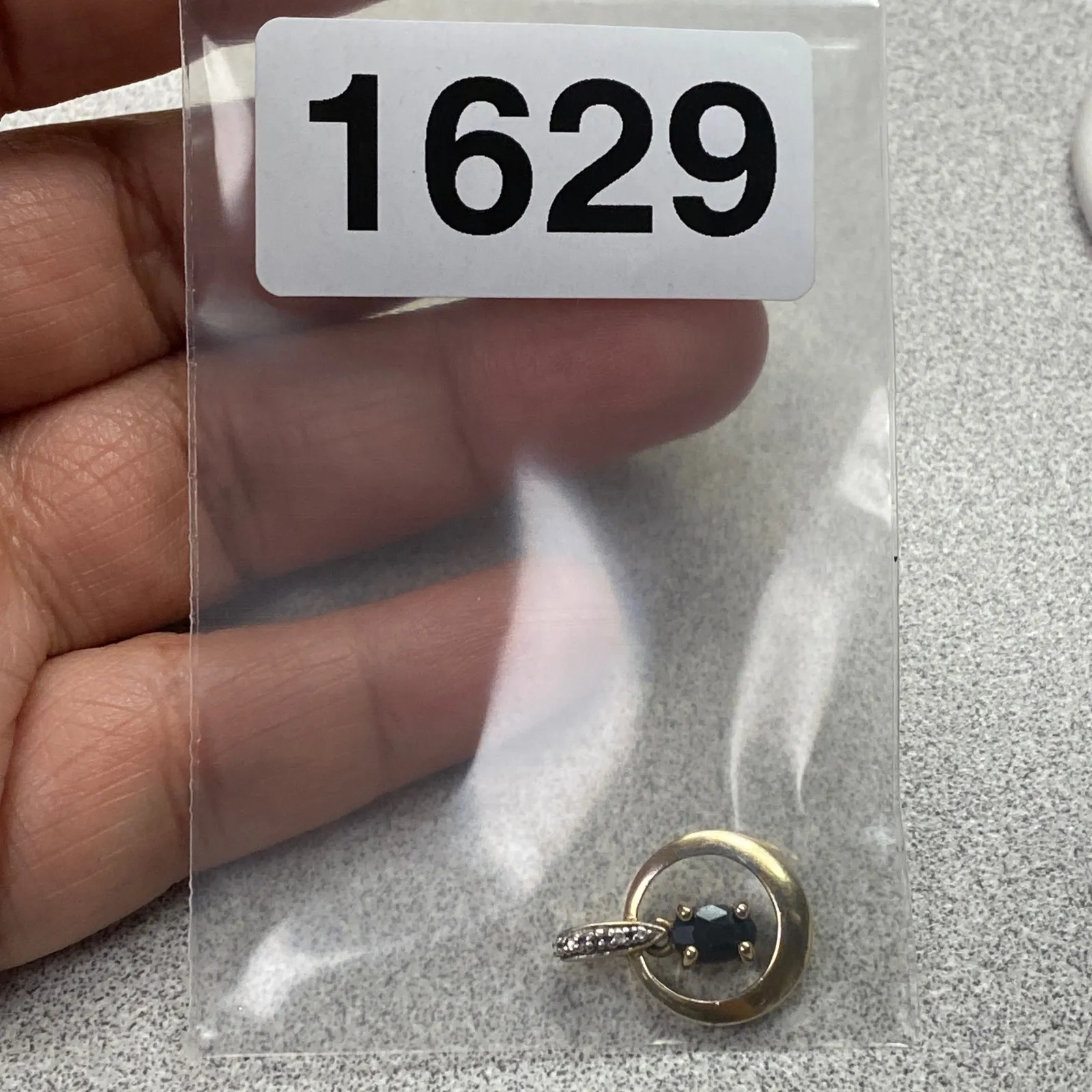 Gold Blue Sapphire Diamond Halo Circle Pendant Necklace Charm 925 Minimalist - Image 7