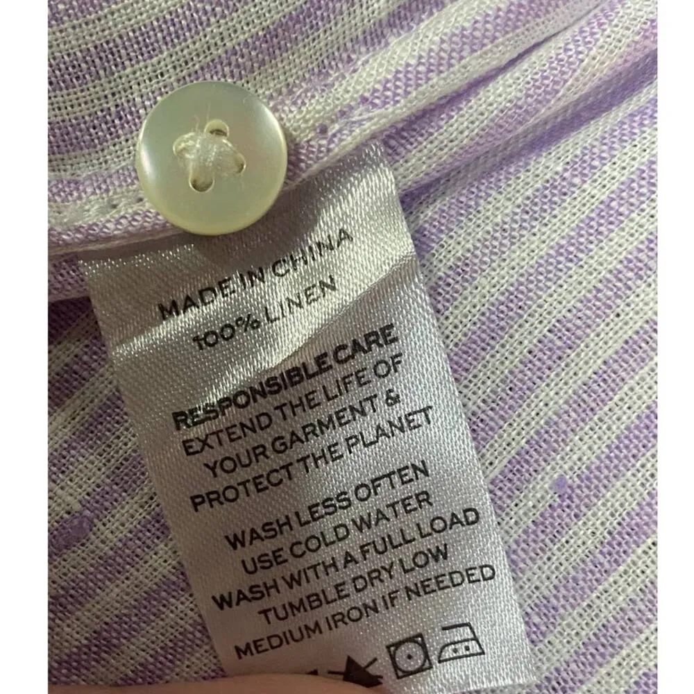 Hill House Striped Laura Shirtdress Belted Fit & Flare Mini Lilac NEW Womens XL Purple - Image 8