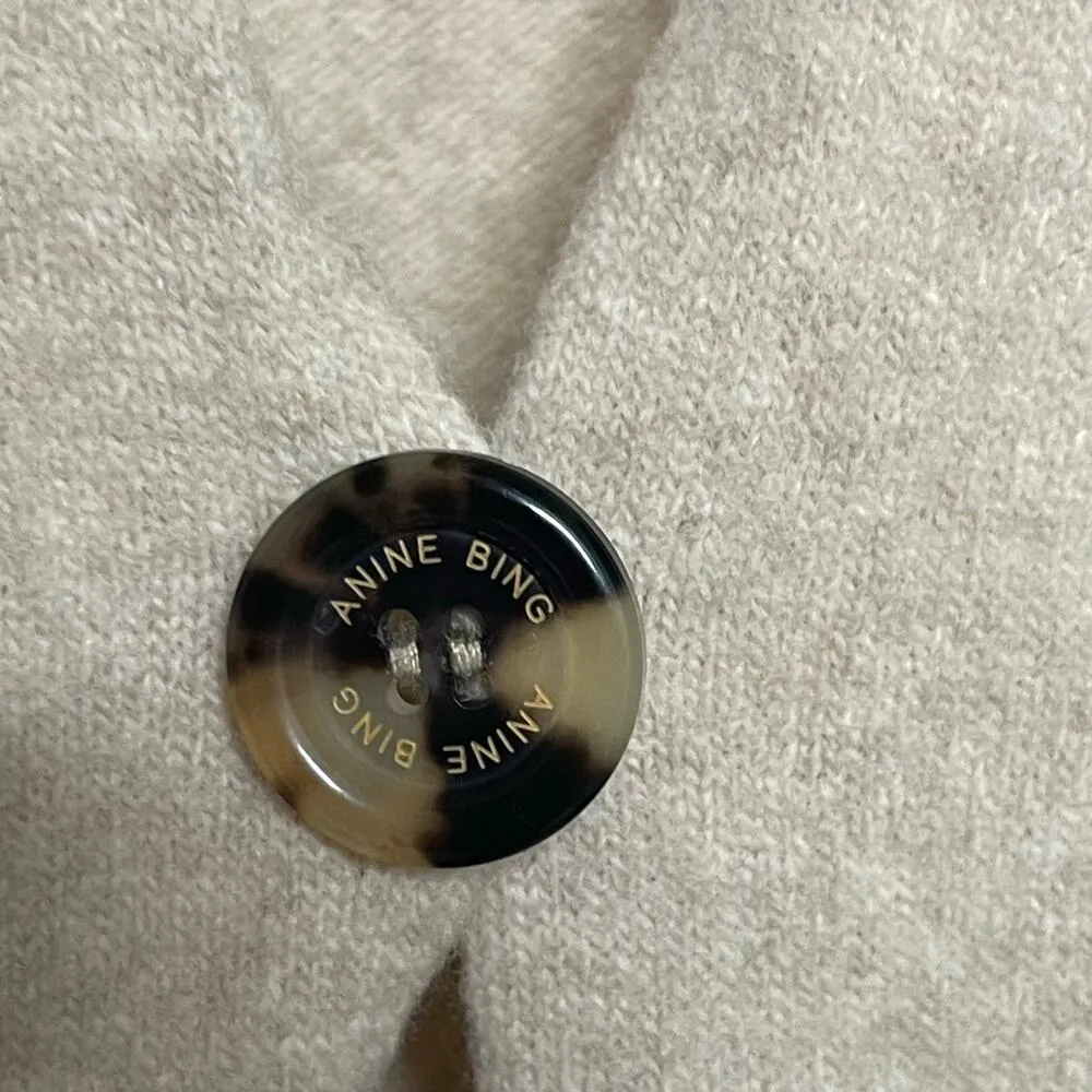 Anine Bing Jasni V-neck cardigan ivory cream long wool One Size - Image 6