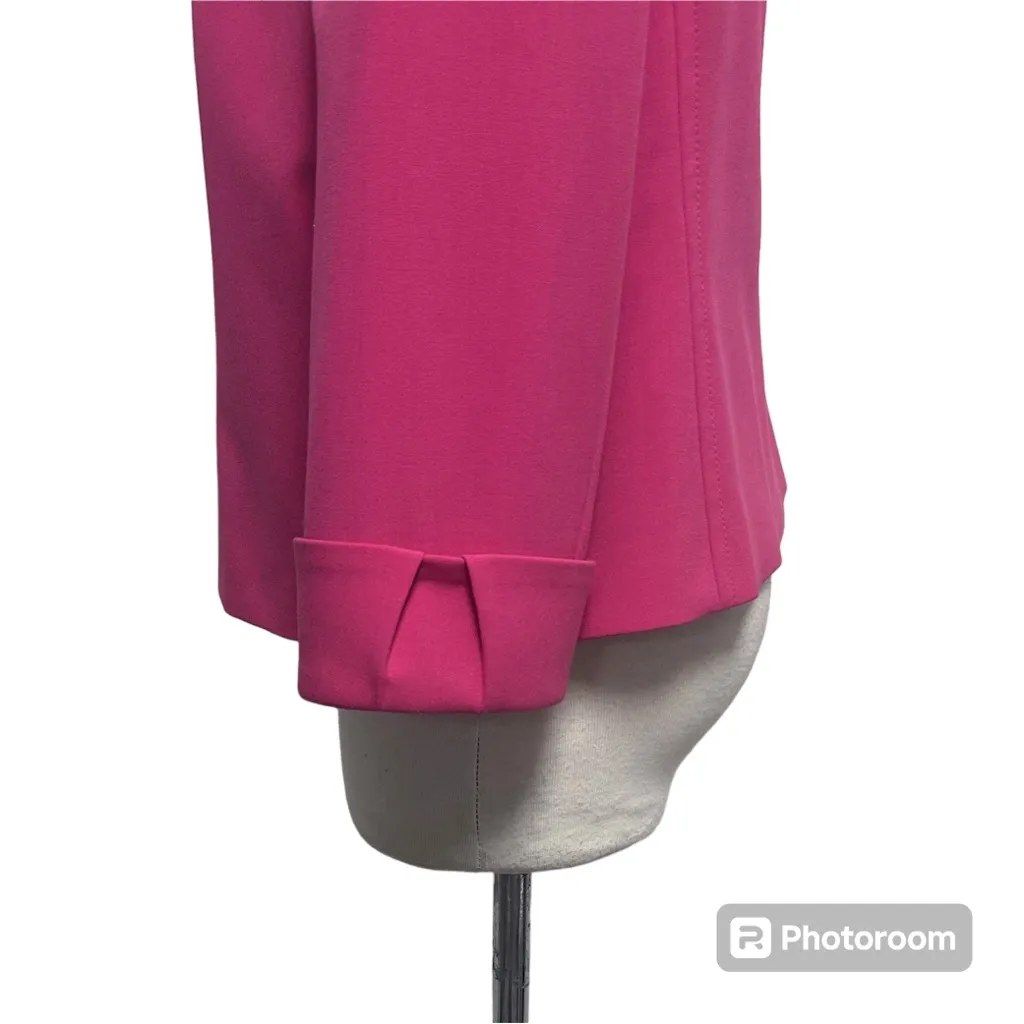 Tahari Arthur S Levine Pink Black Button Collared 3/4 Cuffed Sleeve Short Jacket - Image 5