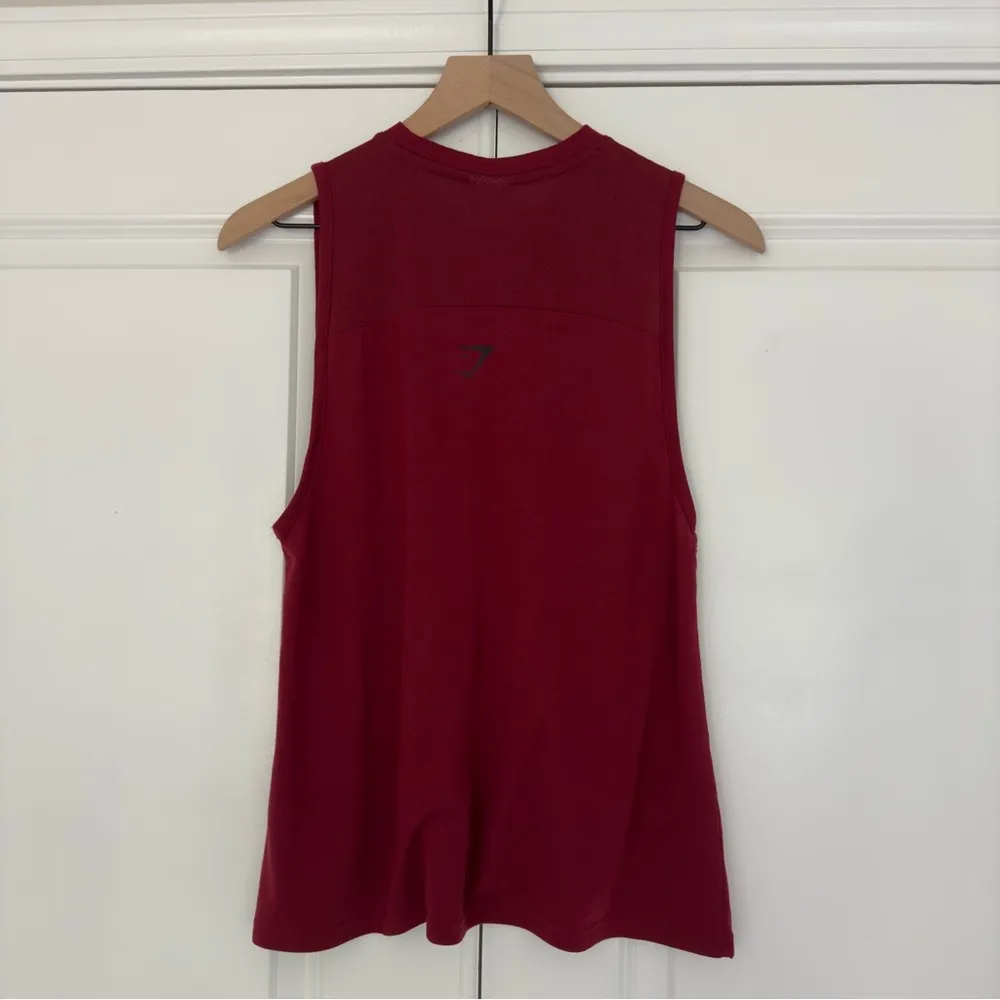 Gymshark sleeveless athletic tank top gym workout red black Athleisure active S - Image 2