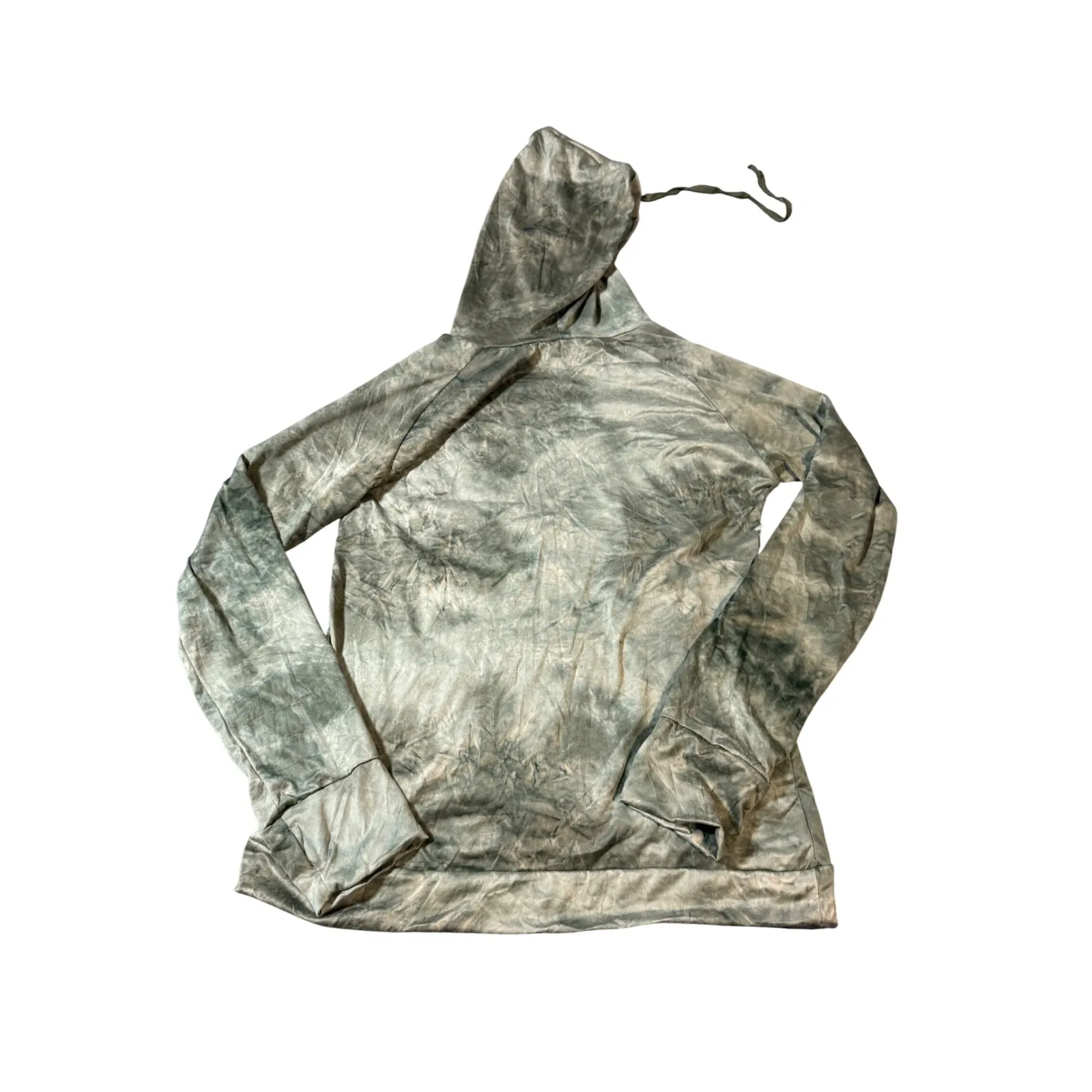 NWT Hello Mello Green Tie Dye Long Sleeve Hoodie‎ Shirt SZ Small 4 - Image 7