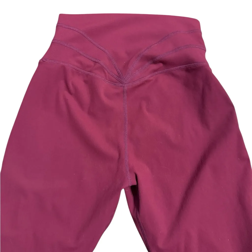 Bright Maroon Buttery Soft & Stretchy Activewear Womens Leggings Sz S Pink - Image 7