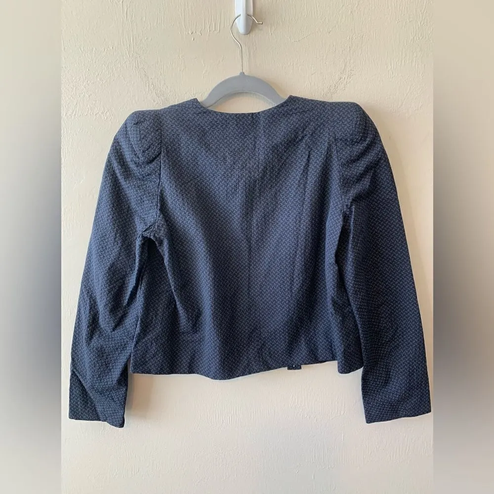 Vanessa Bruno Linen silk‎ blend navy jacket size 36eu 4 US Blue - Image 3