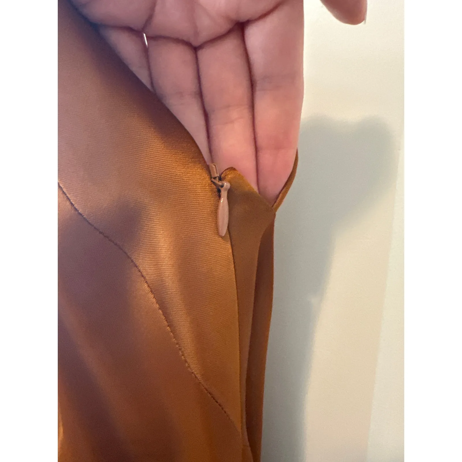 Gauge81 NWT Bima Copper Satin Mini Dress Size Large Cocktail Party Orange - Image 6