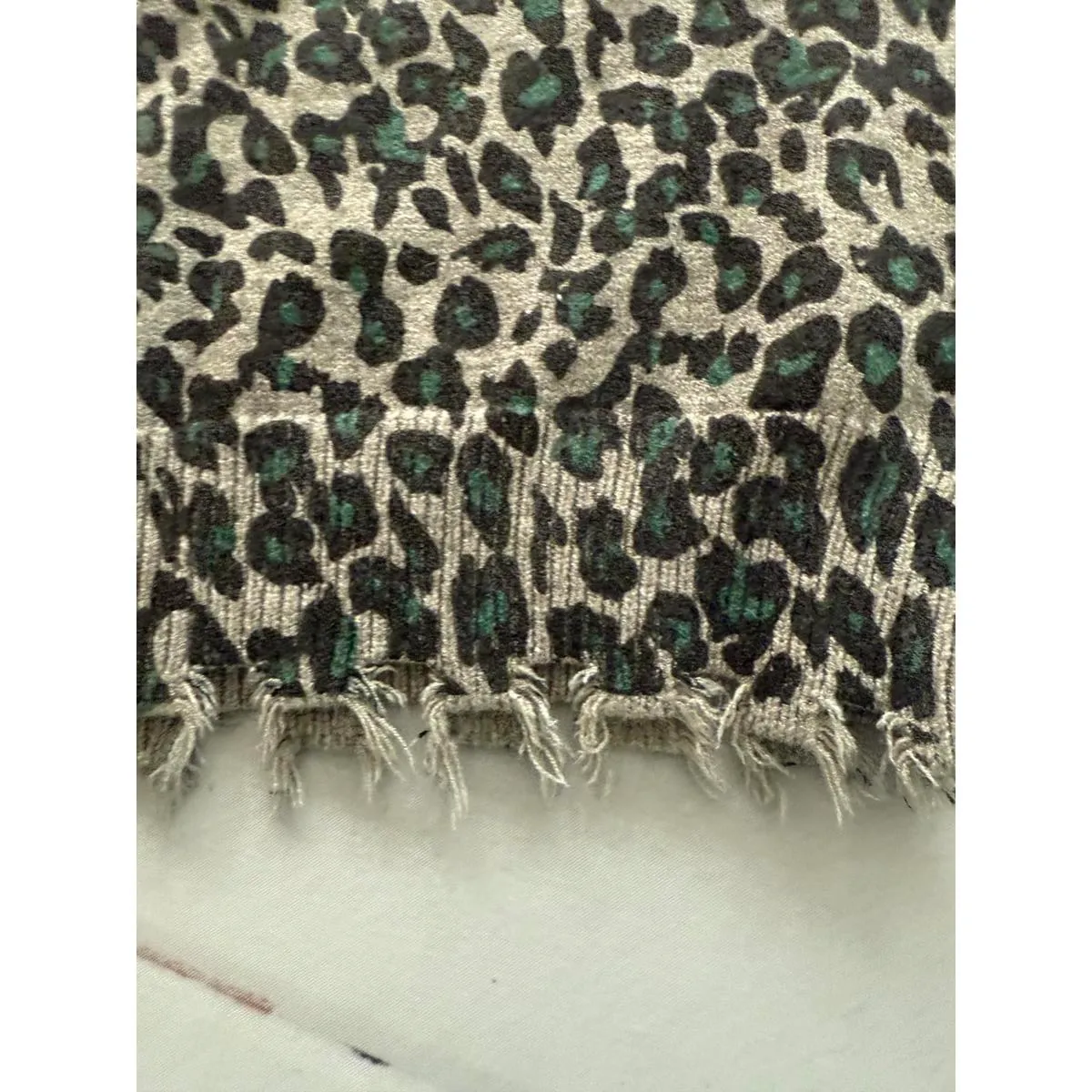 First Love Leopard Print Sweater with Distressed Hem - Image 3