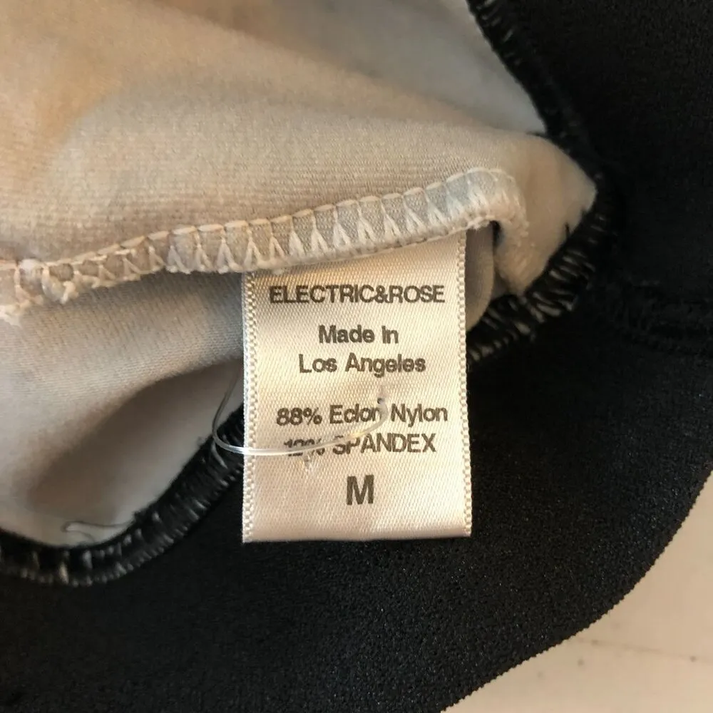 Electric & Rose Sports Bra Square Neck Logo Tie Dye Gray M Size M - Image 3