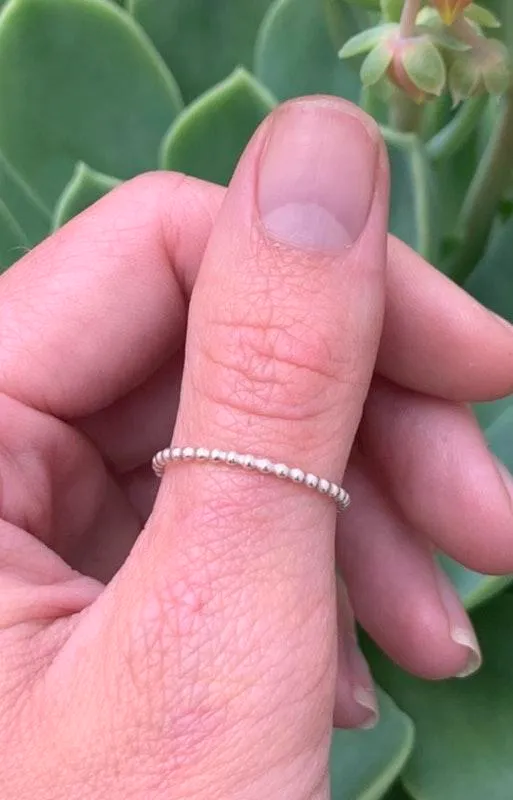 Beaded Sterling Silver Thumb Ring - Image 2