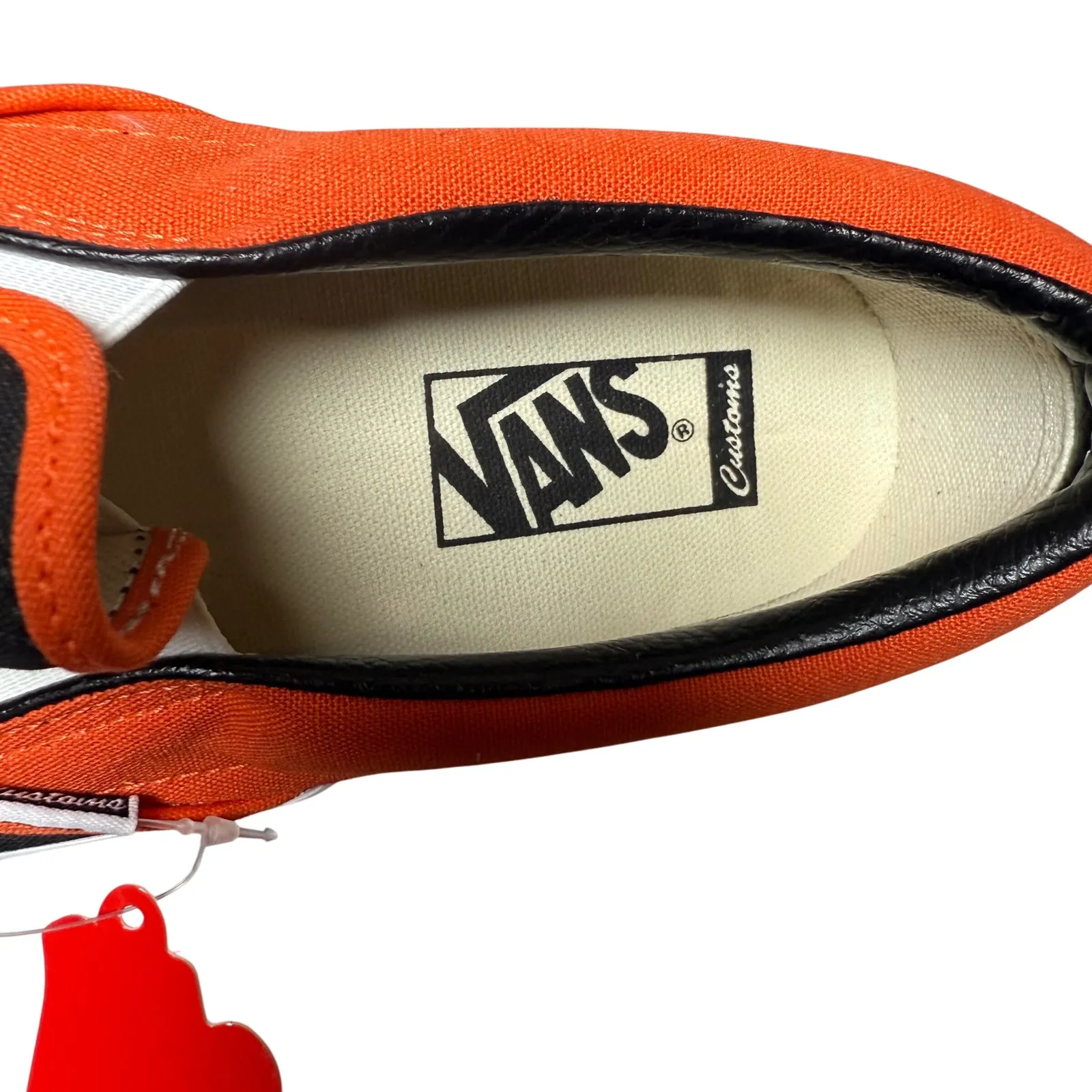 Vans Custom Slip On CHEER Black Orange Lightning Women's Shoes Size 9‎ Men's 8 - Image 7