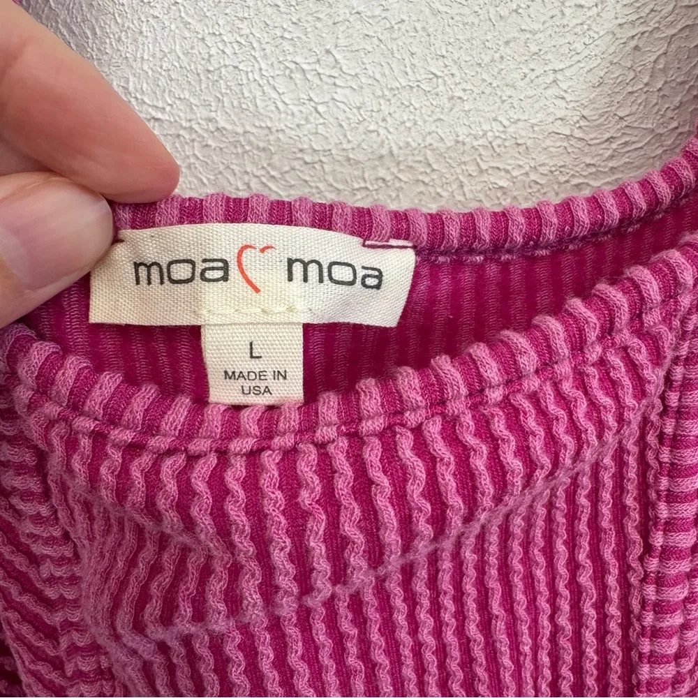 NEW Moa Moa Boutique Fuchsia Corded Corset Cut Tank Top Size Large - Image 3