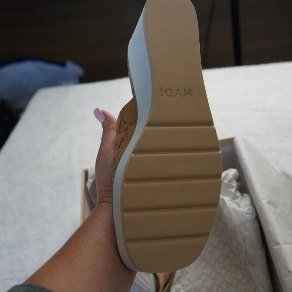 NYDJ Natural‎ Cork Slide Sandals Size 6.5 Platform Summer Slip-On - Image 2