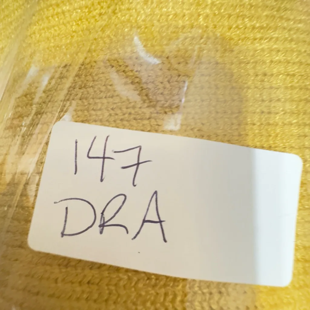 Anthropologie x DRA Los Angeles Cable Knit Fisherman Sweater Yellow Ruffle sz Md - Image 10