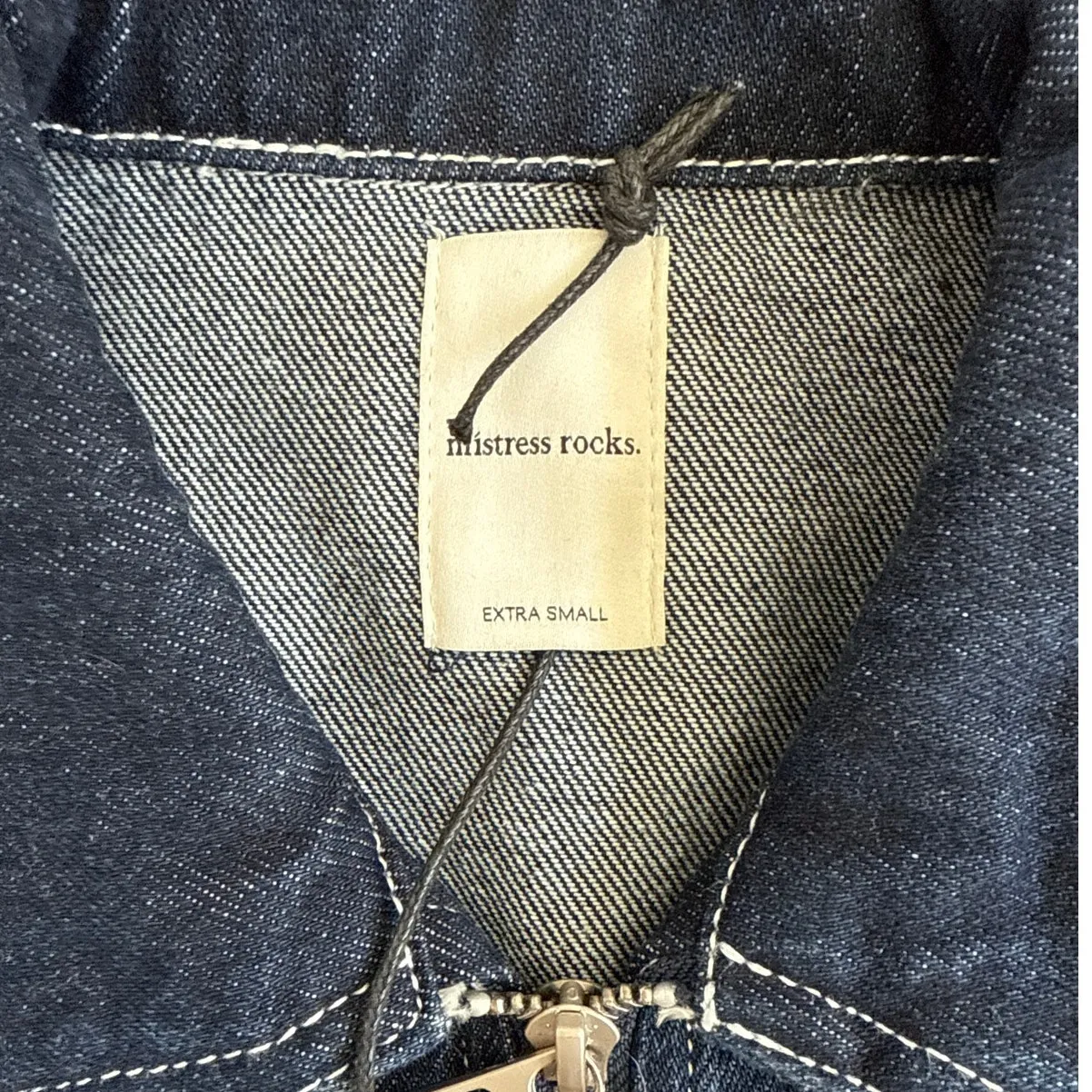 Mistress Rocks Denim Jacket Cropped Size XS Blue - Image 2