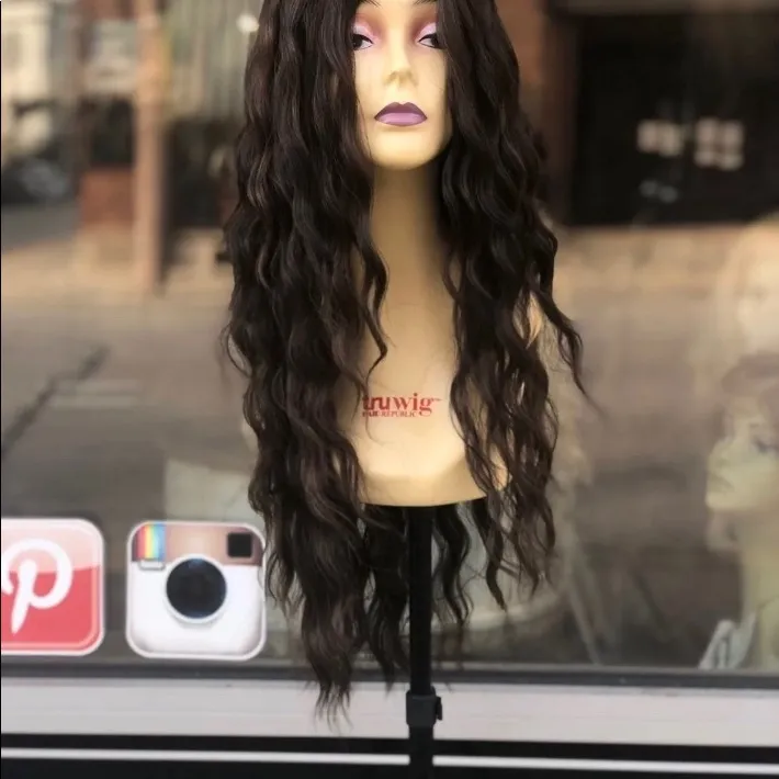 Beach Waves brown Lacefront long lace wig 2019 - Image 4