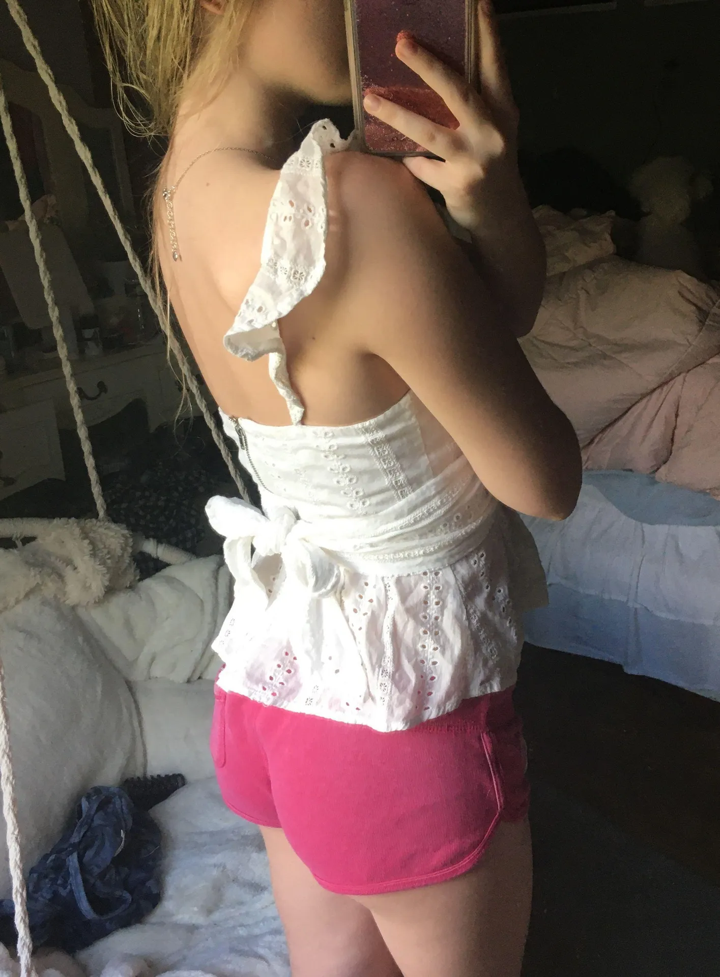 Eyelet Peplum Top White - Image 2