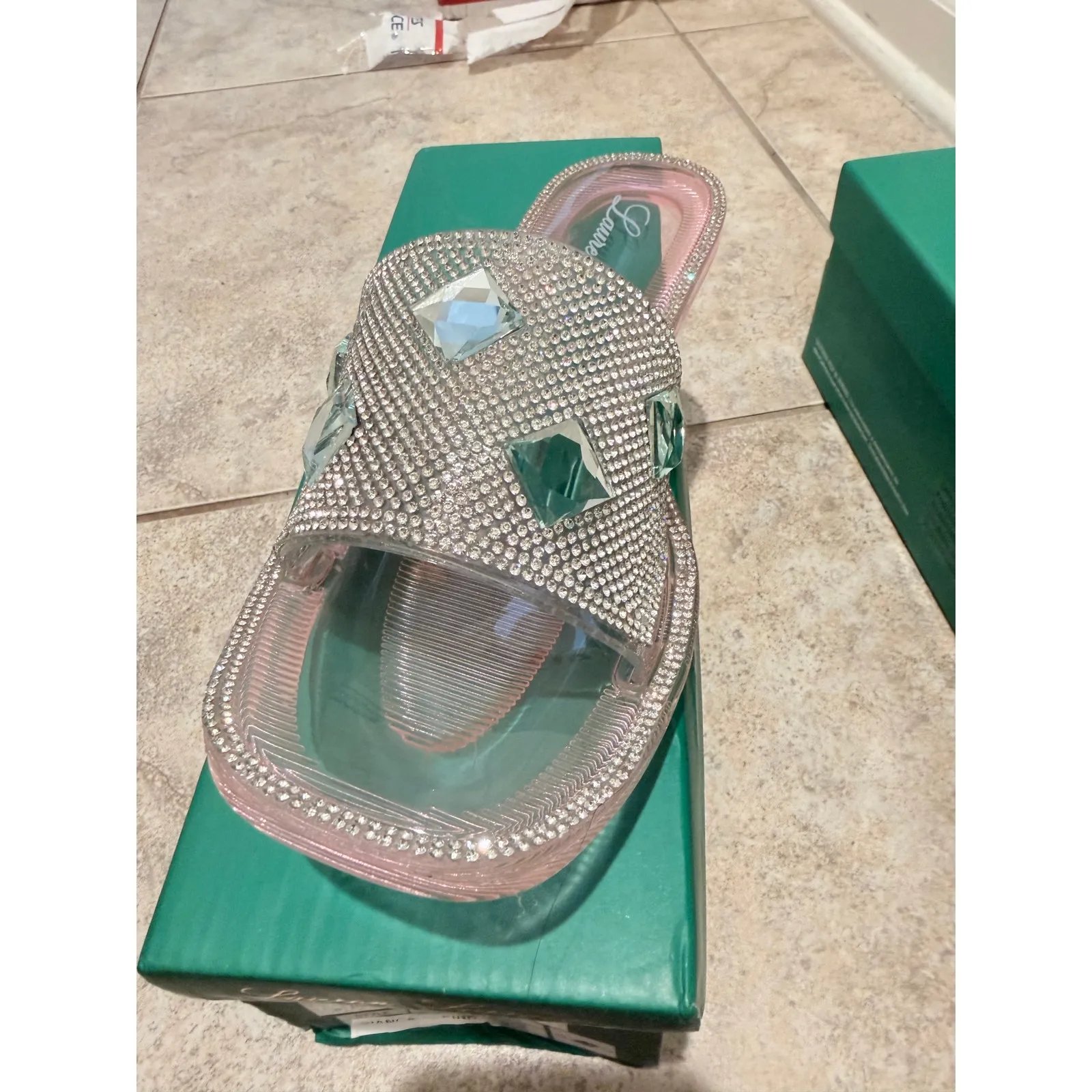 Lauren Lorraine Bianca Pink Plastic Slides - Image 3