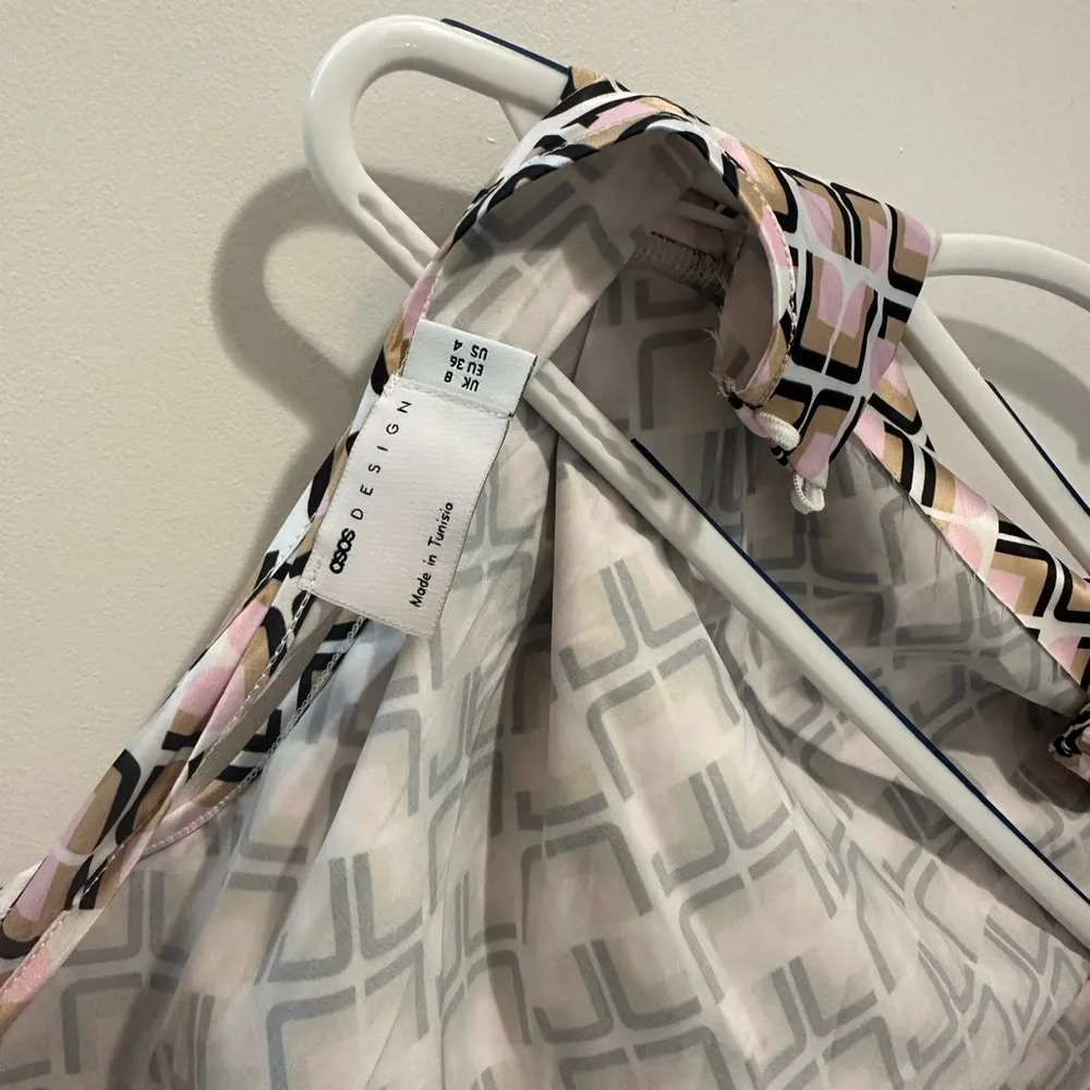 ASOS Design High Neck Open Back Flower Dress - Image 2