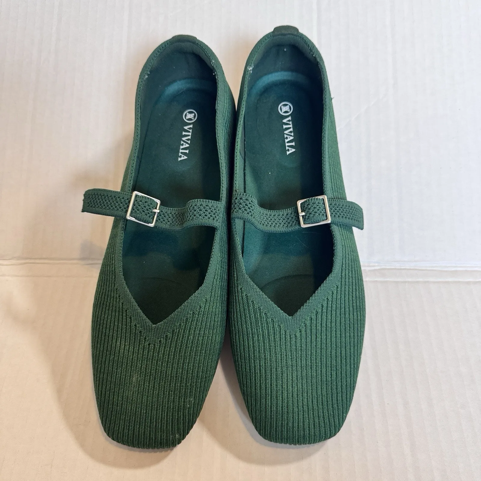 Vivaia Margot Mary Jane Flats Forest Green Womens 42 Comfort Shoes Fall Winter Size 11 - Image 6