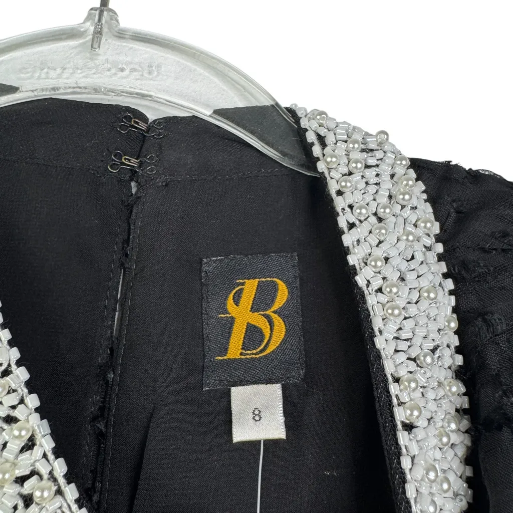 NWT ANTHROPOLOGIE SACHIN & BABI Size 8 Black Sleeveless Beaded Collar Blouse Top - Image 8