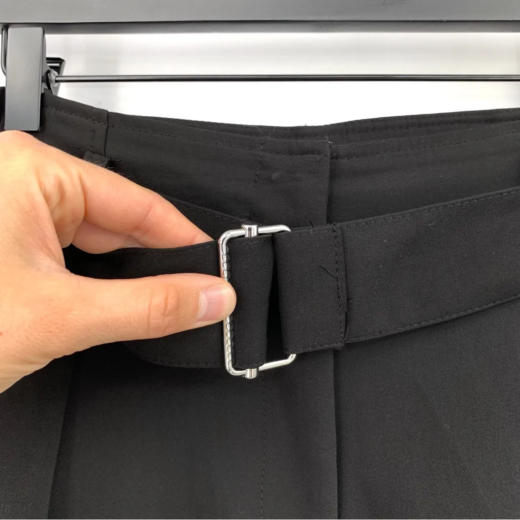 CYNTHIA ROWLEY High Waisted Wide Leg Cropped Trouser Black 8 - Image 3