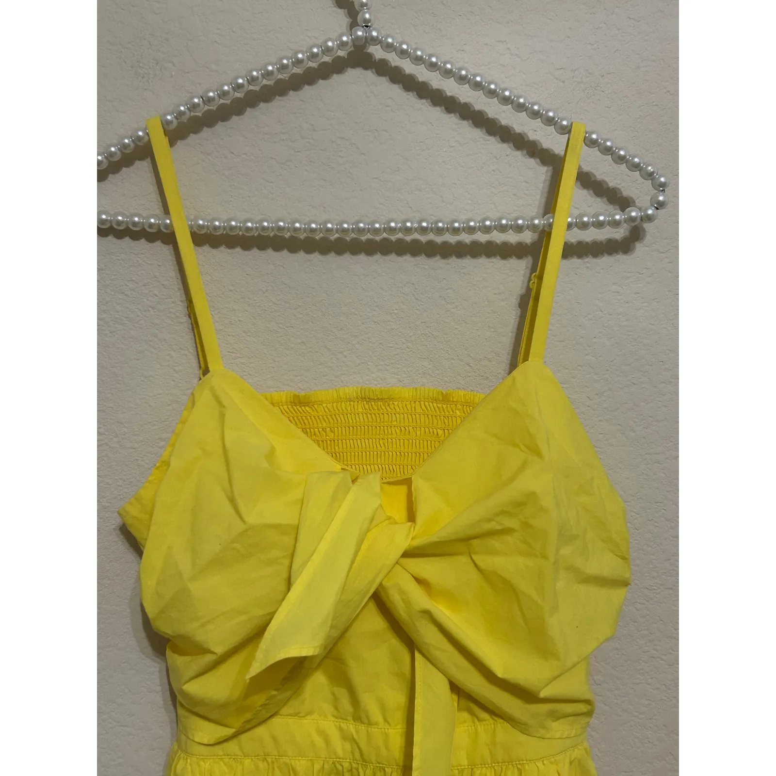 Joie Dress Size Small Cotton Bow Cut Out Back Sleeveless Summer Yellow Cute Midi - Image 8
