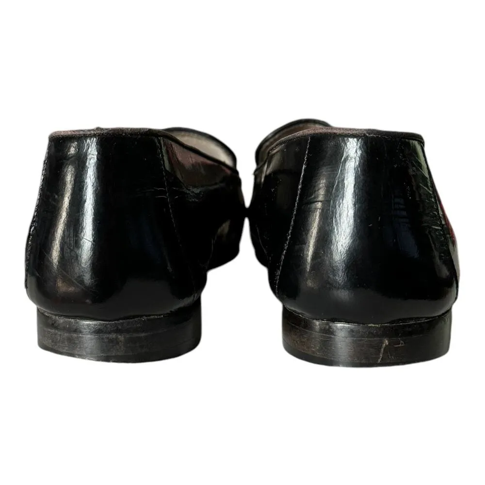 Vintage 80’s PATRIZIA PANCALDI Black & Gold Soft Leather Loafer Two Tone size 7 - Image 8