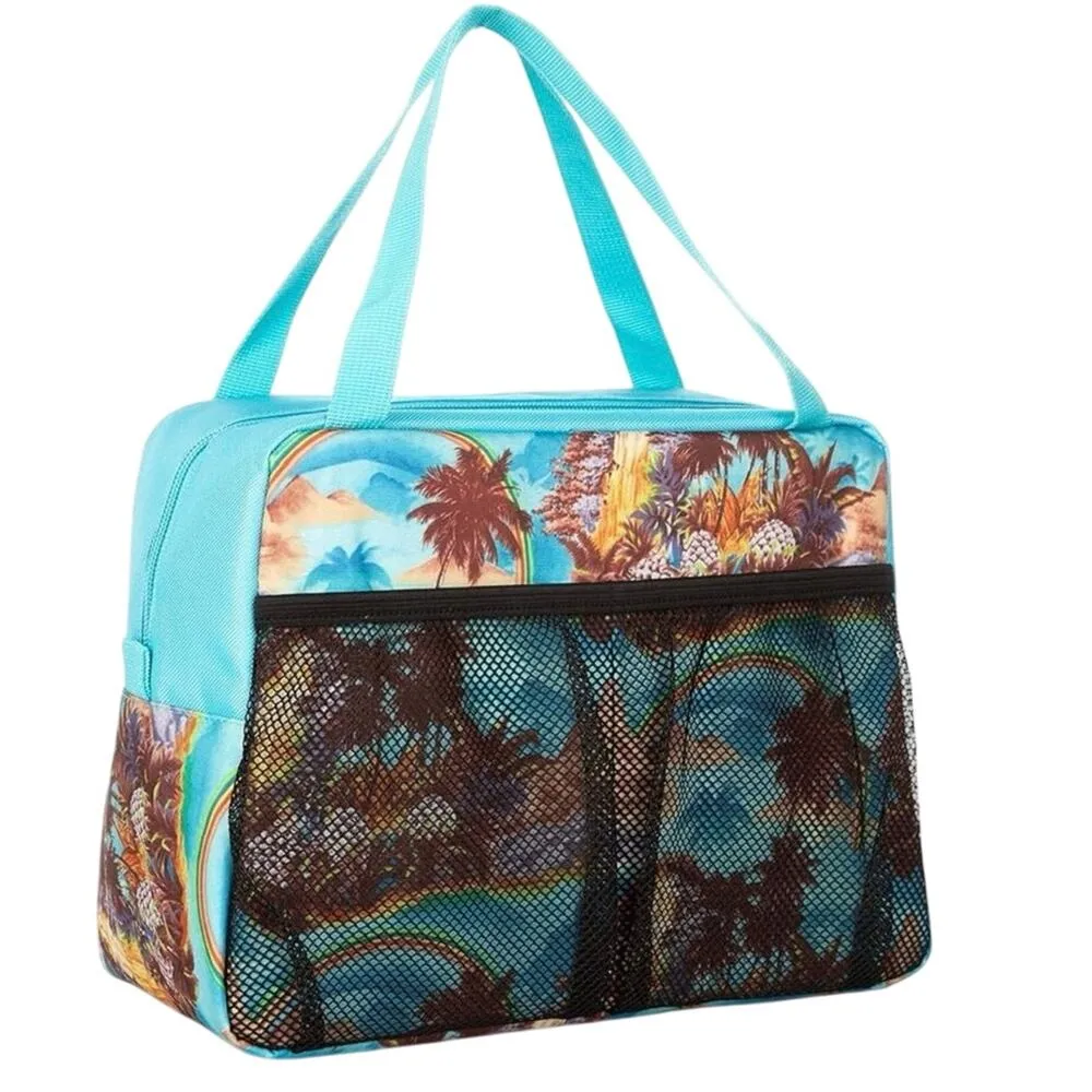Hang Ten Insulated Lunch Box Bag Satchel Thermal Reusable (Island Rainbow) EUC - Image 3