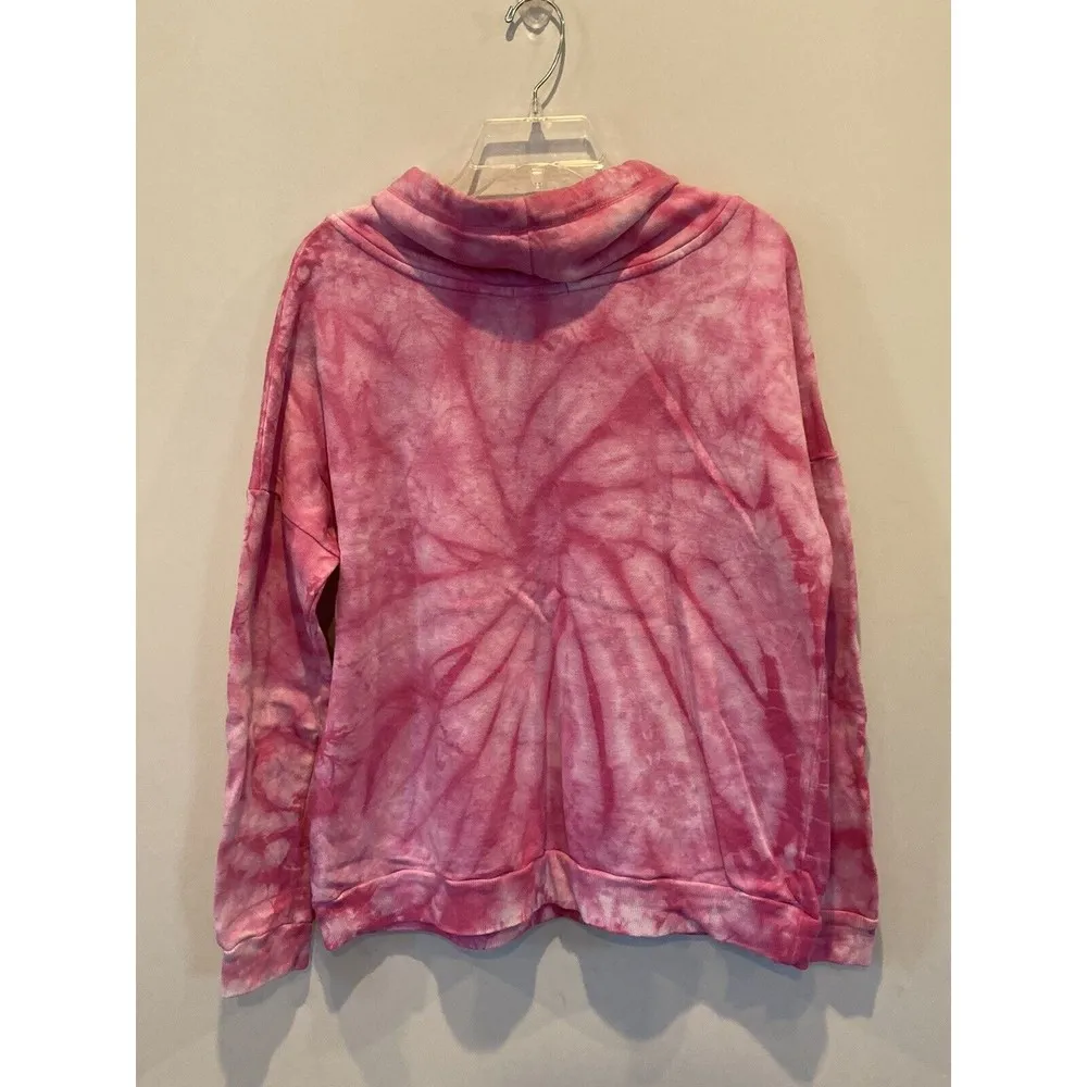 Simply Southern Women's Size Large Sweatshirt Cowl Neck Pink Tie Dye - Image 4