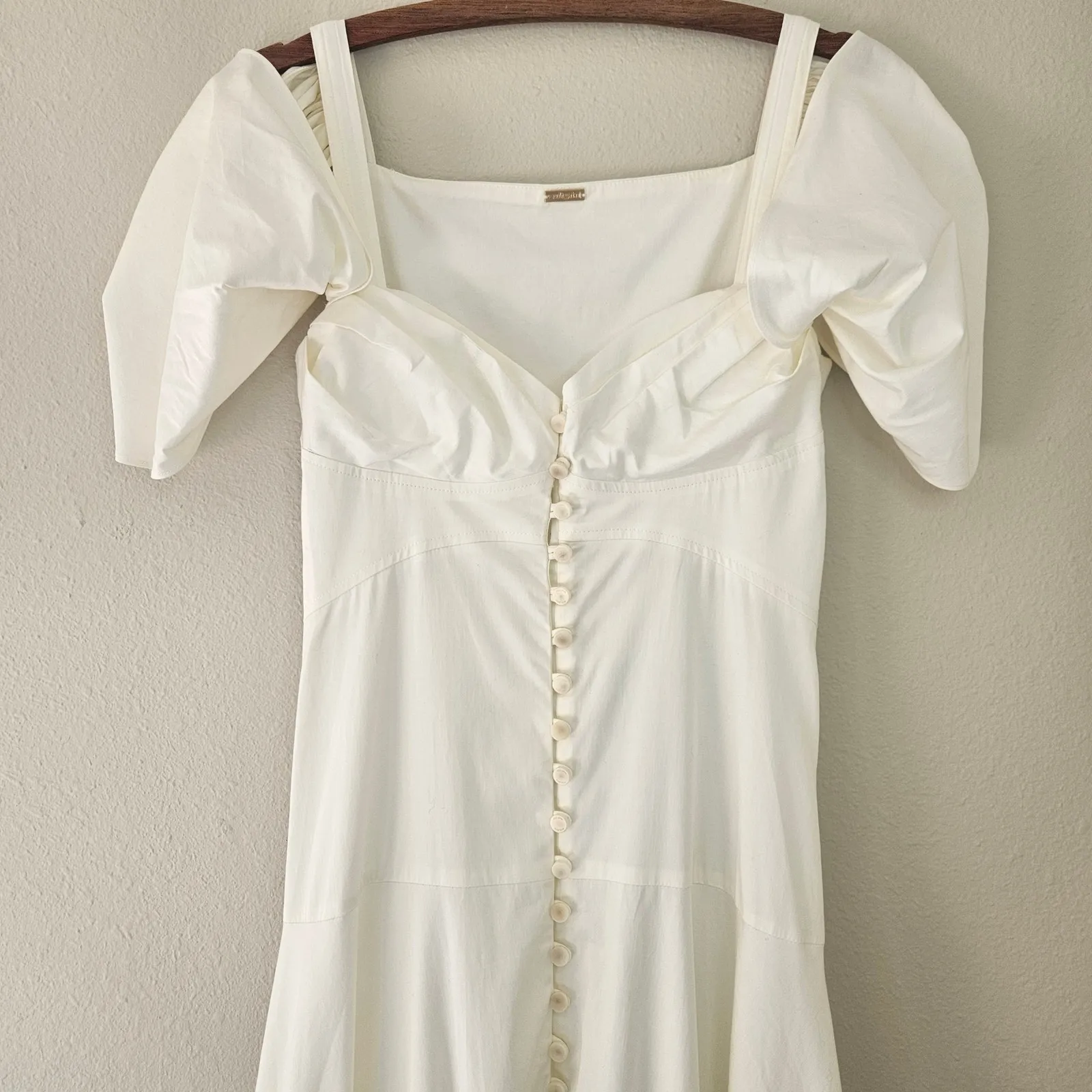 Cult Gaia  Mina Dress‎ Cream Ivory White Button Down Front Small - Image 8