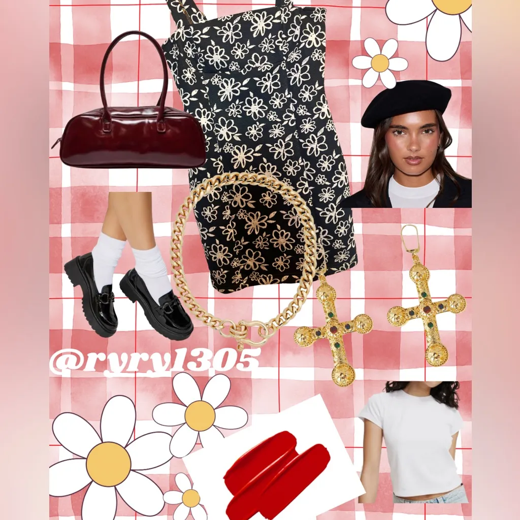 Forever 21 Black Daisy Print Mini Dress Bidy Con 90’s Floral Retro 🖤🌼☯️ - Image 2