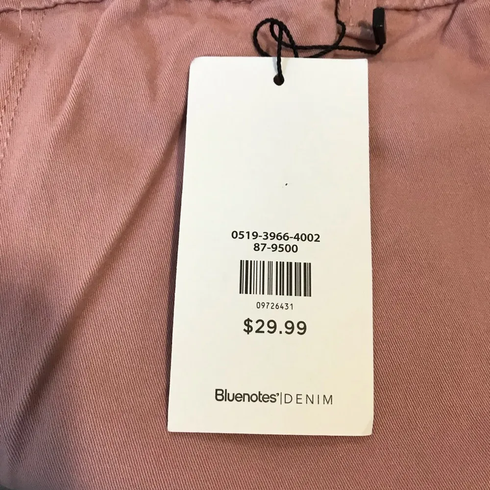 Bluenotes High Waist  Paperbag Mom Shorts Mauve XL NWT Cotton Cuffed Hems - Image 5